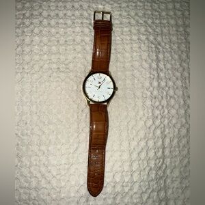 Tommy Hilfiger brown croc leather strap mens watch